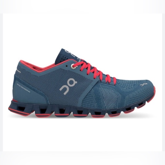 On Running Shoes - Like new On Running Cloud X Womens Running/Athletic Shoes Blue/Red Sneaker 9.5